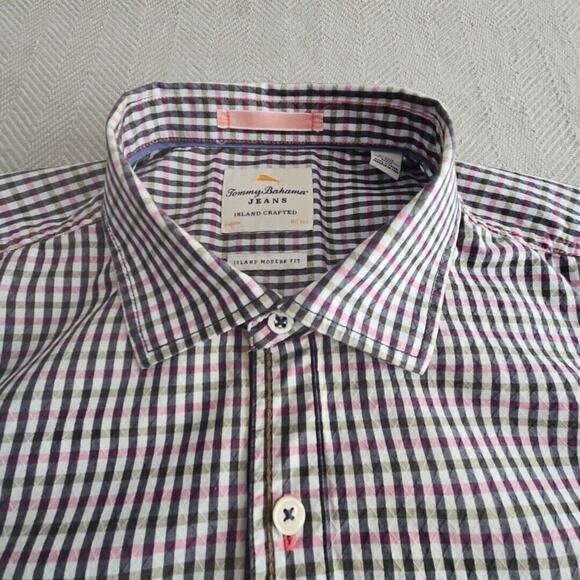 Tommy Bahama Island Modern Fit Shirt Men's XL Long Sleeve Checkered Button Up - Picture 11 of 16